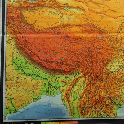 Large Vintage People's Republic of China Poster Wall Chart Rollable Map-KJP-1149212