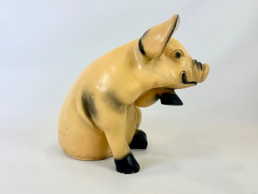 Large Vintage Resin Garden Pig Figure, 1980s-ZCY-2027830