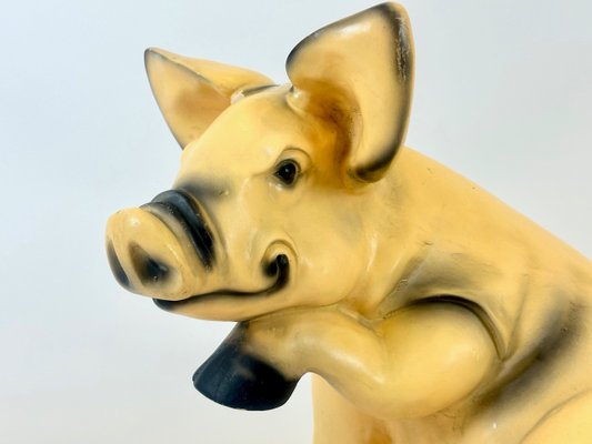 Large Vintage Resin Garden Pig Figure, 1980s-ZCY-2027830