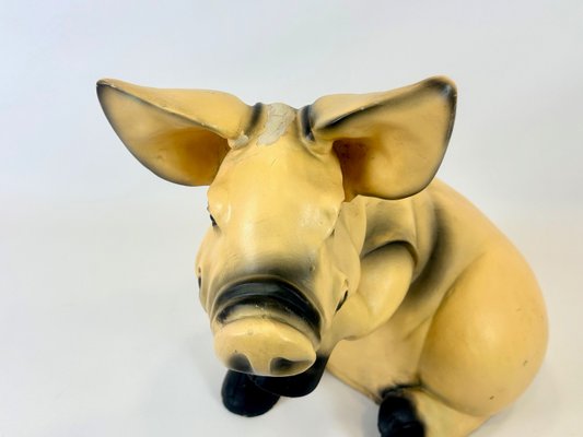 Large Vintage Resin Garden Pig Figure, 1980s-ZCY-2027830