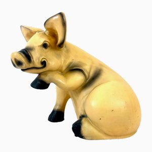 Large Vintage Resin Garden Pig Figure, 1980s-ZCY-2027830