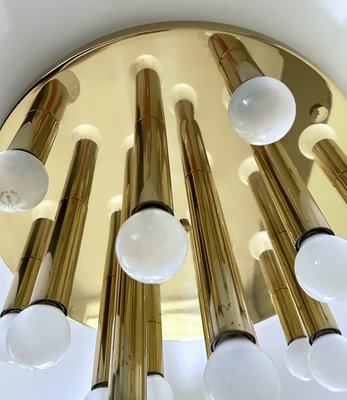 Large Vintage Space Age Brass Flush Light, 1970s-GUT-2027965