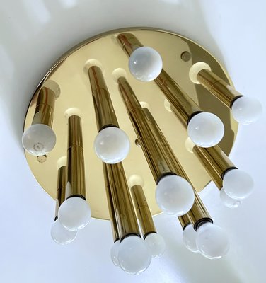 Large Vintage Space Age Brass Flush Light, 1970s-GUT-2027965