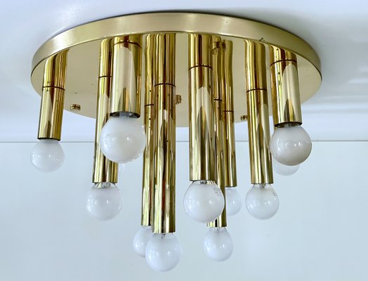 Large Vintage Space Age Brass Flush Light, 1970s-GUT-2027965