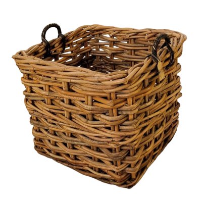 Large Vintage Spanish Wicker Basket-TCS-1816370