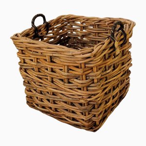 Large Vintage Spanish Wicker Basket-TCS-1816370