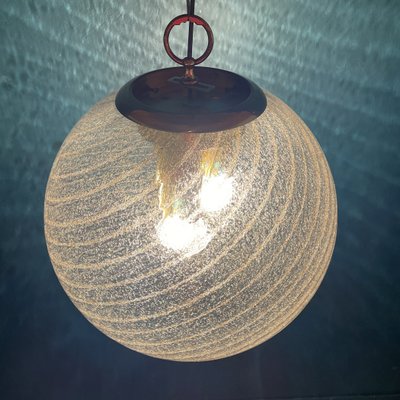 Large Vintage Swirled Murano Glass Pendant Lamp from La Murrina, Italy, 1970s-WQC-1250493