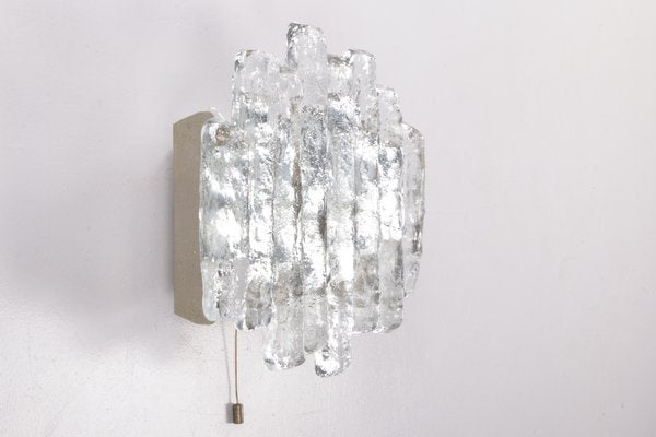 Large Wall Lamp with Ice Glass Made by J.T. Kalmar,1960s-EZZ-1323839