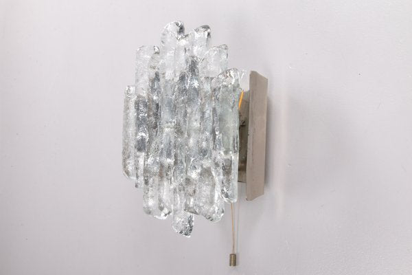 Large Wall Lamp with Ice Glass Made by J.T. Kalmar,1960s-EZZ-1323839