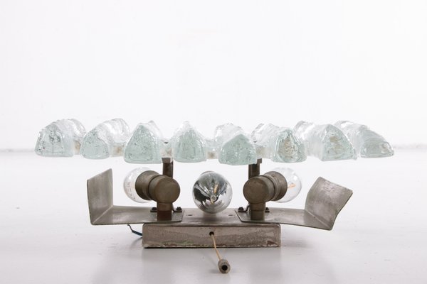 Large Wall Lamp with Ice Glass Made by J.T. Kalmar,1960s-EZZ-1323839