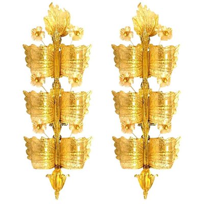 Large Wall Lights by Barovier & Toso, Italy, Set of 2-VDW-839039