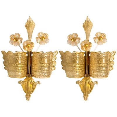 Large Wall Lights by Barovier & Toso, Italy, Set of 2-VDW-839039