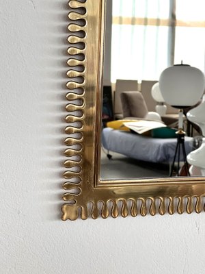 Large Wall Mirror in Brass from Vereinigte Werkstätten München, 1970s-VNE-1804376