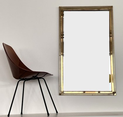 Large Wall Mirror in Brass from Vereinigte Werkstätten München, 1970s-VNE-1804376