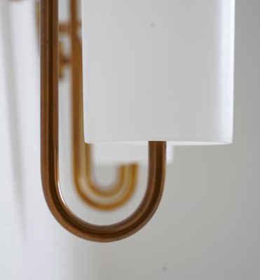 Large Wall Sconce in Brass and Opaline Glass attributed to Hans-Agne Jakobsson, 1950s-FM-1725832