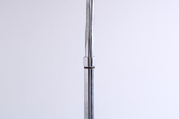 Large White and Chrome Arc Floor Lamp attributed to Guzzini, 1970s-XT-1772739