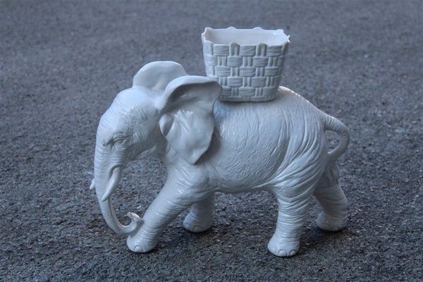 Large White Ceramic Elephant Sculpture from Vivai del Sud, Italy, 1960s-EH-1806379