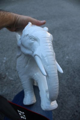 Large White Ceramic Elephant Sculpture from Vivai del Sud, Italy, 1960s-EH-1806379