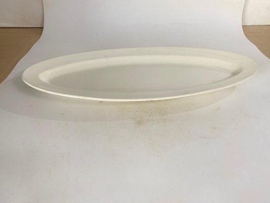 Large White Enameled Faience Dish from Digoin & Sarreguemines, 1930s-UR-1746567