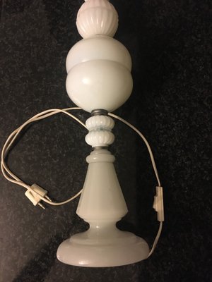 Large White Glass Table Lamp, 1970s-WQQ-775627