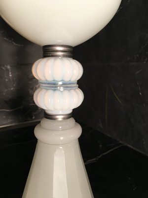 Large White Glass Table Lamp, 1970s-WQQ-775627