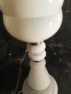 Large White Glass Table Lamp, 1970s-WQQ-775627