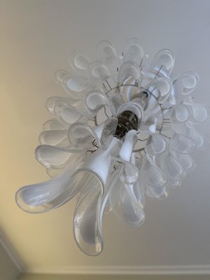 Large White Murano Chandelier in the Style of Mazzega-ARN-1128721