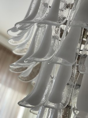 Large White Murano Chandelier in the Style of Mazzega-ARN-1128721