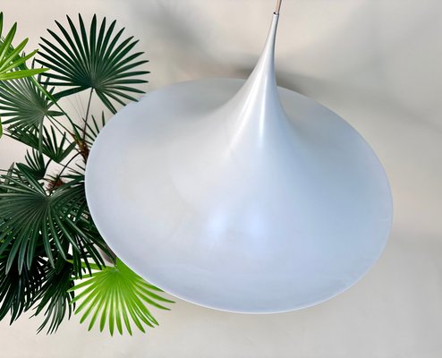 Large White Semi 70 Hanging Pendant Lamp in Aluminum by C. Bonderup and T. Thorup for Fog & Mørup, Denmark, 1967-JP-1796249