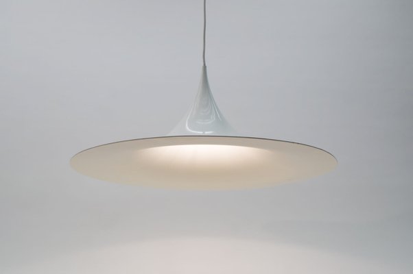 Large White Semi Pendant Lamp by Claus Bonderup & Torsten Thorup for Fog & Mørup, 1970s-KQB-621445