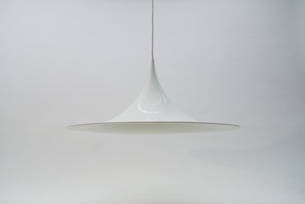 Large White Semi Pendant Lamp by Claus Bonderup & Torsten Thorup for Fog & Mørup, 1970s-KQB-621445