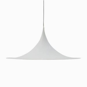 Large White Semi Pendant Lamp by Claus Bonderup & Torsten Thorup for Fog & Mørup, 1970s-KQB-621445