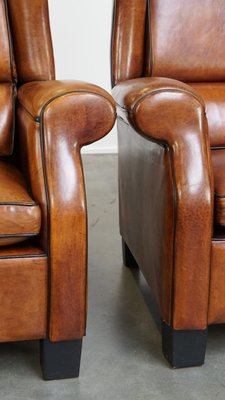 Large Wing Chairs in Sheep Leather, Set of 2-HPP-2033010