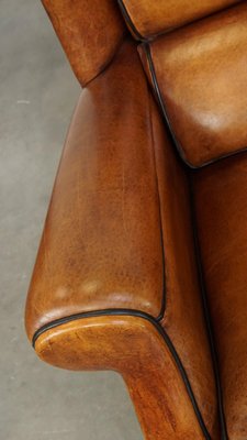 Large Wing Chairs in Sheep Leather, Set of 2-HPP-2033010