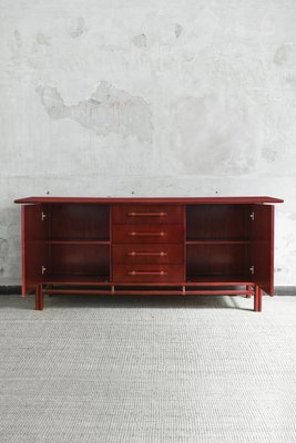 Large Wooden and Bamboo Sideboard with Leather Bindings, 1970s-MNF-2024656