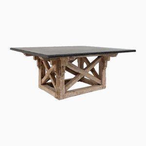 Large Wooden and Blue Stone Dining Table, 1900-RB-2021361