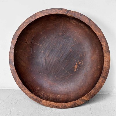 Large Wooden Dough Bowl, Japan, 1890s-DWL-1702574