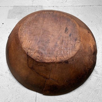 Large Wooden Dough Bowl, Japan, 1890s-DWL-1702574