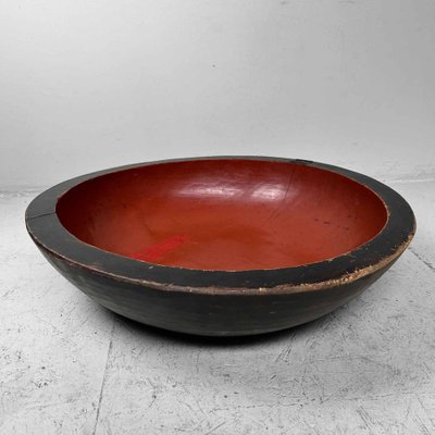 Large Wooden Urushi Dough Bowl, Japan, 1890s-DWL-1713121