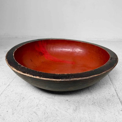 Large Wooden Urushi Dough Bowl, Japan, 1890s-DWL-1713121