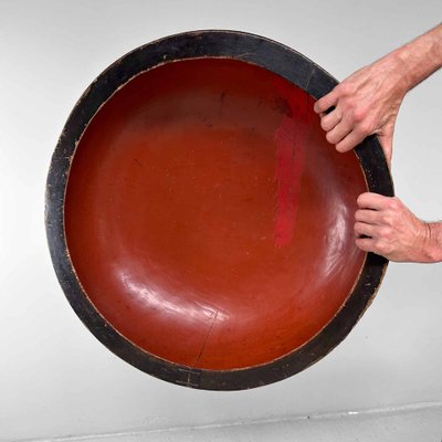 Large Wooden Urushi Dough Bowl, Japan, 1890s-DWL-1713121