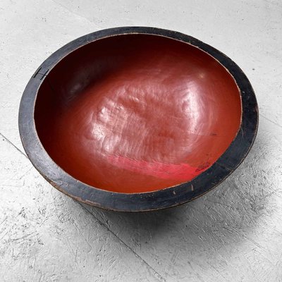 Large Wooden Urushi Dough Bowl, Japan, 1890s-DWL-1713121