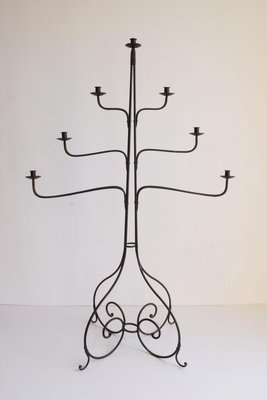 Large Wrought Iron Floor Candelabra, 1950s-PLT-890740