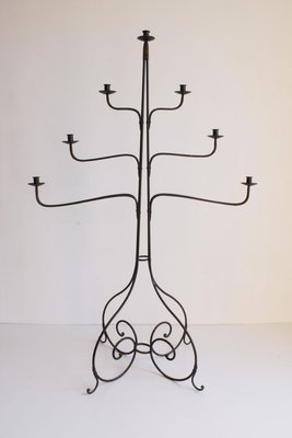 Large Wrought Iron Floor Candelabra, 1950s-PLT-890740