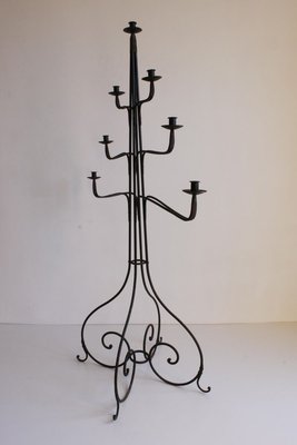 Large Wrought Iron Floor Candelabra, 1950s-PLT-890740