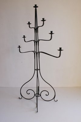 Large Wrought Iron Floor Candelabra, 1950s-PLT-890740