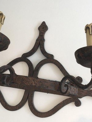 Large Wrought Iron Wall Lamp-BA-1365537