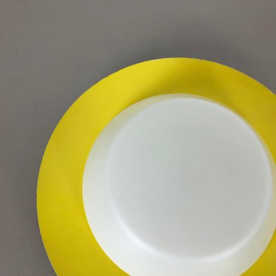 Large Yellow Wall Light with Metal & Opaline Glass in the Style of Stilnovo, Italy, 1960s-QZ-1052997