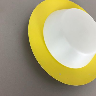 Large Yellow Wall Light with Metal & Opaline Glass in the Style of Stilnovo, Italy, 1960s-QZ-1052997