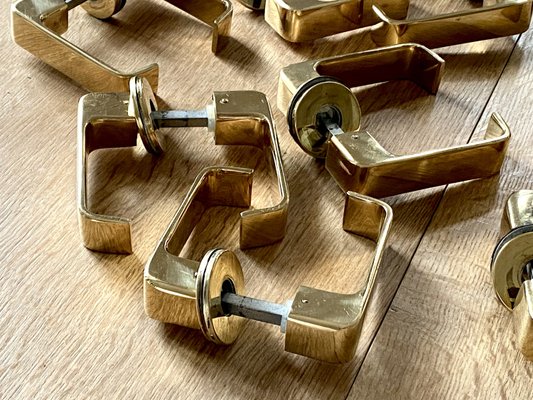 Lasta Brass Door handles by Timo Sarpaneva for Finland Primo Oy, 1960s, Set of 12-APD-2034021